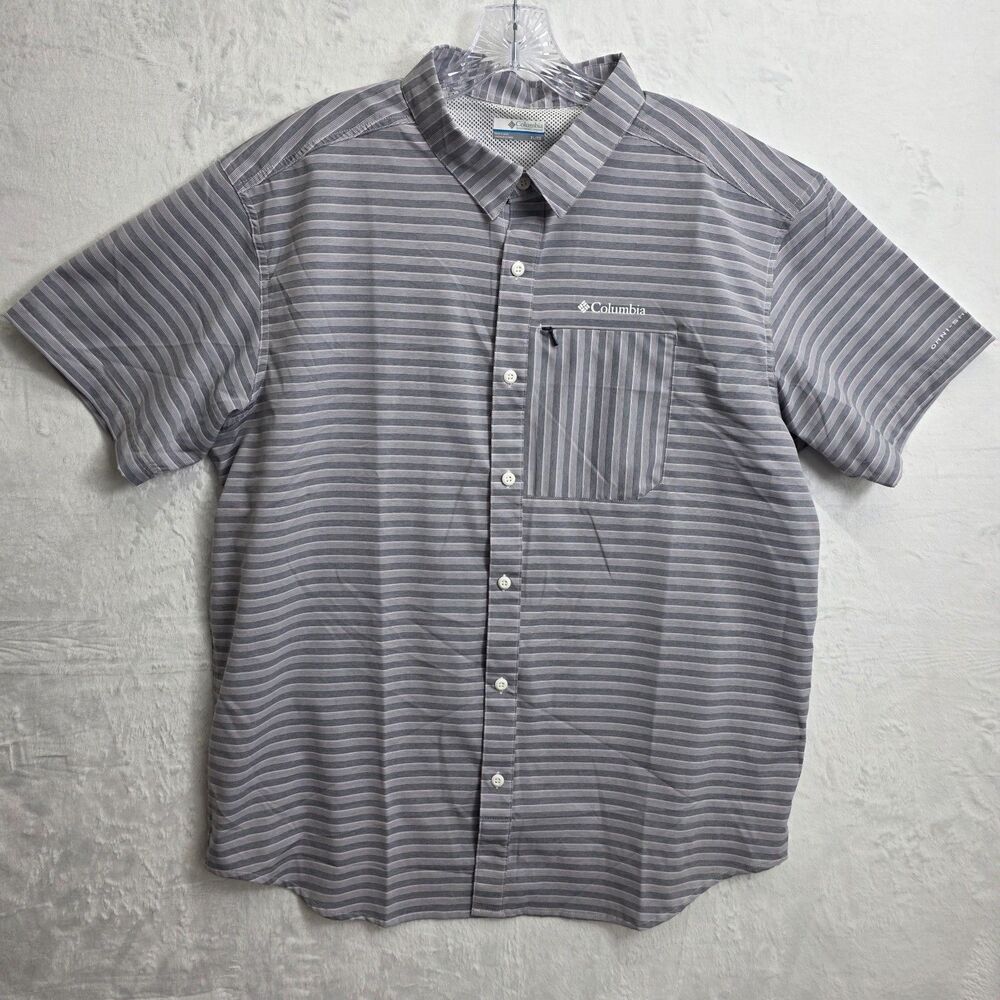 Columbia Men's Gray Twisted Creek Short Sleeve Shirt Size XL Omnishade